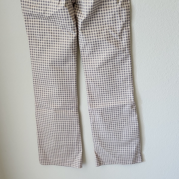 WeWoreWhat Beige and Blue Checkered Pants Slight Flare Leg Sz 00 NWT Preppy - Picture 8 of 15